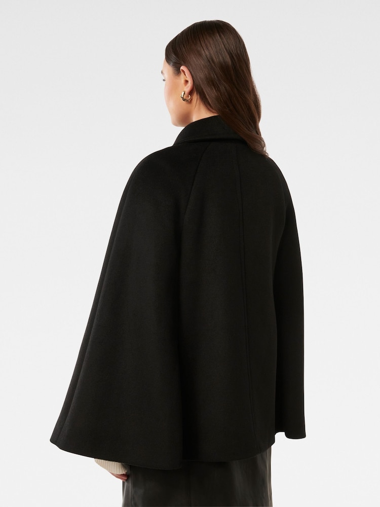 Forever New Black Liza Cape Coat - Image 2 of 5