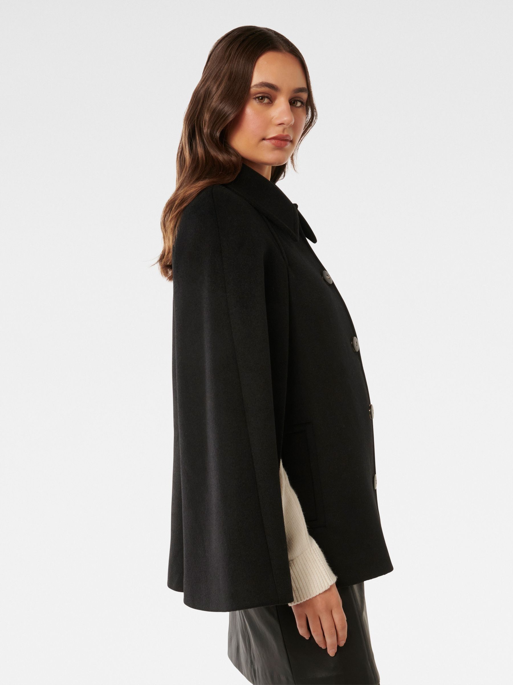 Buy Forever New Black Liza Cape Coat from Next Netherlands