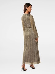 Forever New Gold Tyler Plisse Belted Midi Dress - Image 2 of 5