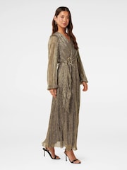 Forever New Gold Tyler Plisse Belted Midi Dress - Image 4 of 5