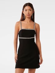 Forever New Black Tiana Embellished Mini Dress - Image 3 of 7