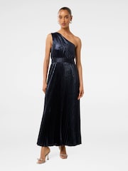 Forever New Blue Jayla Petite Metallic Maxi Dress - Image 1 of 4
