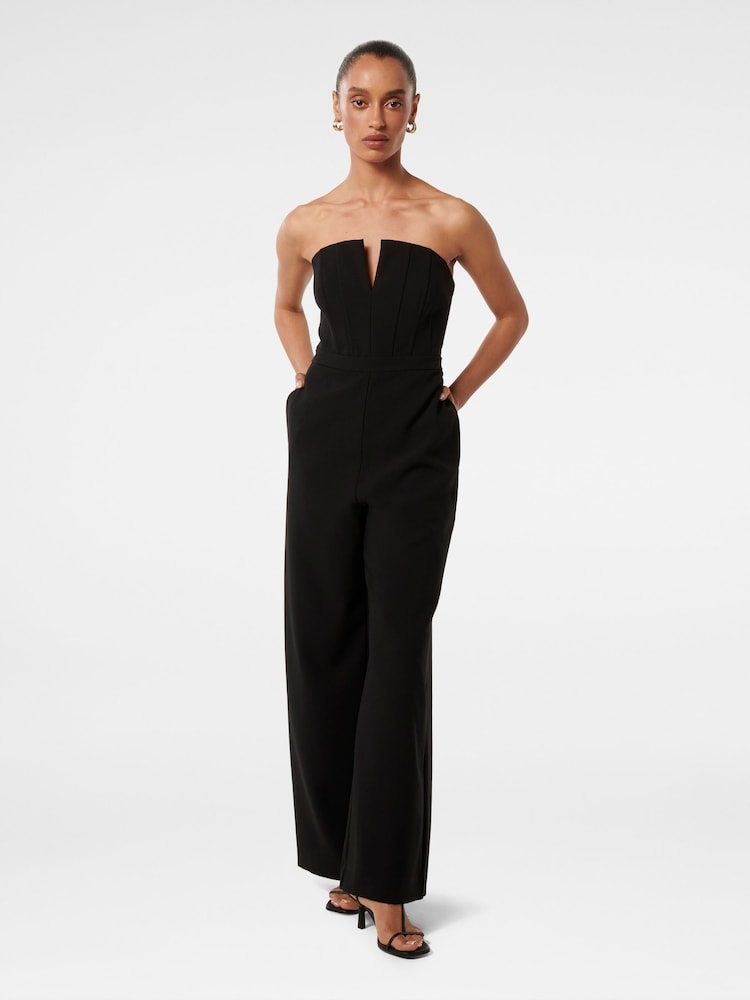 Forever New Black Petite Cora Corset Bodice Jumpsuit - Image 1 of 4 Forever New Black Petite Cora Corset Bodice Jumpsuit - Image 1 of 4