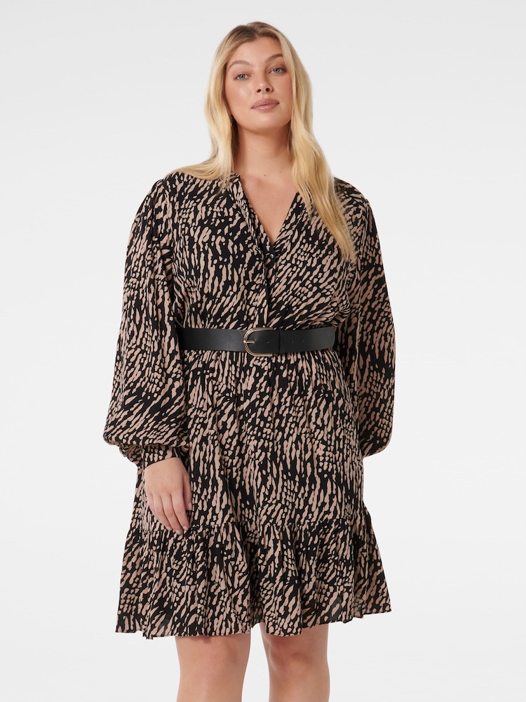 Forever New Black Hollie Curve Blouson Sleeves Mini Dress - Image 1 of 5 Forever New Black Hollie Curve Blouson Sleeves Mini Dress - Image 1 of 5