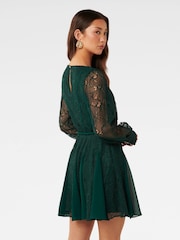 Forever New Green Sarah Lace Splice Mini Dress - Image 2 of 5