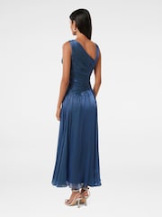 Forever New Blue Nya Petite Metallic Asymmetrical Maxi Dress - Image 2 of 4