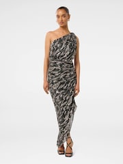 Forever New Black Petite Cassidy One Shoulder Midi Dress - Image 1 of 4