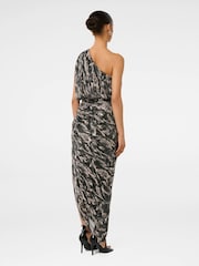 Forever New Black Petite Cassidy One Shoulder Midi Dress - Image 2 of 4