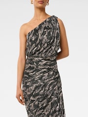 Forever New Black Petite Cassidy One Shoulder Midi Dress - Image 3 of 4