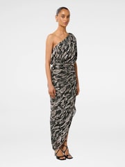 Forever New Black Petite Cassidy One Shoulder Midi Dress - Image 4 of 4
