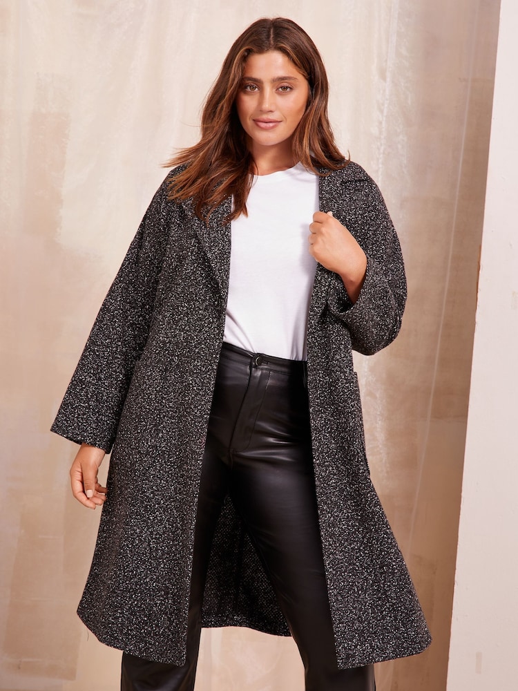 Curves Like These Black Longline Coatigan - Image 1 of 4