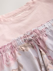 Lilac Purple Floral 100% Cotton Short Set Pyjamas - Image 2 of 3
