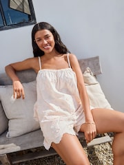 Peach Pink Textured Cami Short Pyjamas Set - Image 3 of 9