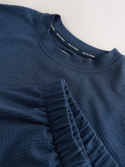 Blue Textured Short Pyjamas Set - Image 7 of 8