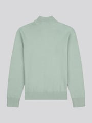 U.S. Polo Assn. Green Boys Knitted Quarter Zip Polo Shirt - Image 2 of 3