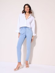 Friends Like These Bleach Blue Elasticated Waist Denim Jeggings - Image 1 of 4