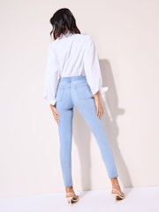 Friends Like These Bleach Blue Elasticated Waist Denim Jeggings - Image 3 of 4