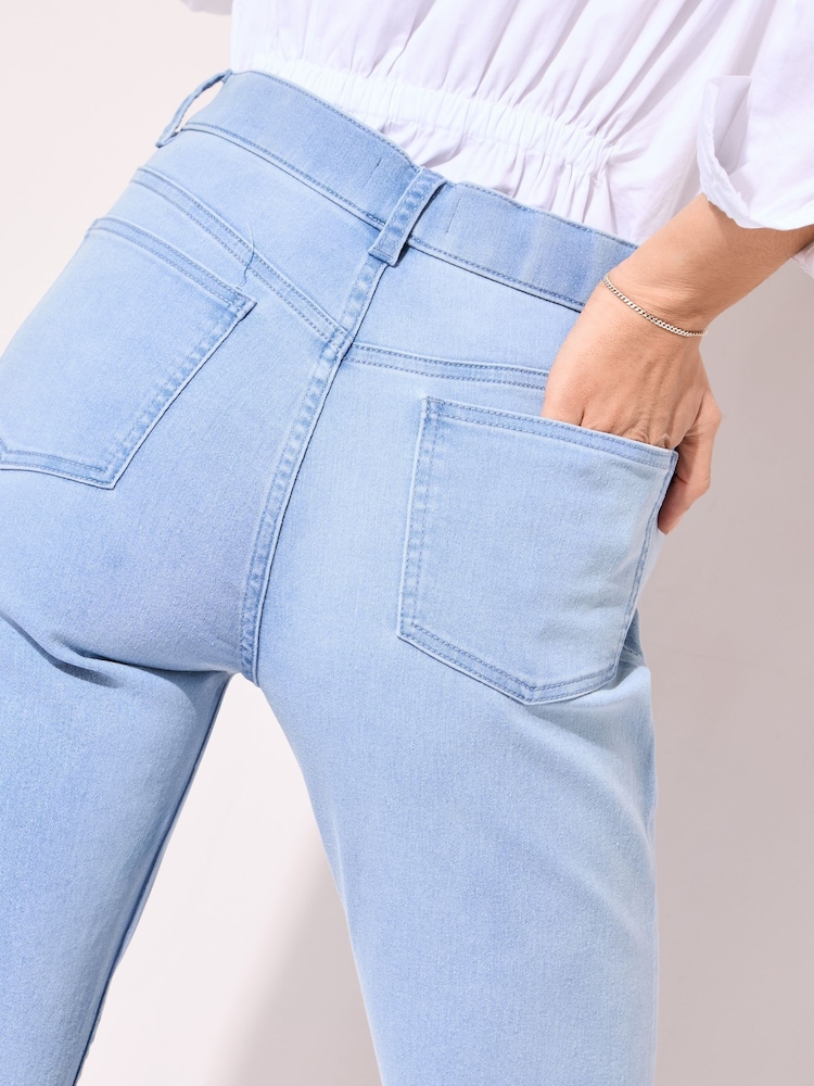 Friends Like These Bleach Blue Elasticated Waist Denim Jeggings - Image 4 of 4