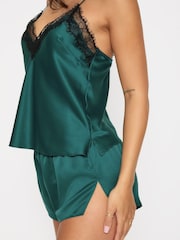 Ann Summers Green Cerise Satin Cami Set - Image 2 of 5