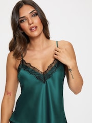 Ann Summers Green Cerise Satin Cami Set - Image 3 of 5