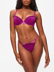 Ann Summers Pink Lasting Lover Mesh & Lace Padded Plunge Bra - Image 3 of 5