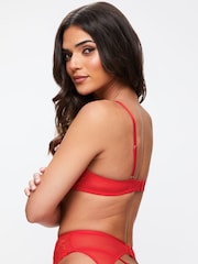Ann Summers Red Sweet Surrender Padded Lace & Mesh Plunge Bra - Image 2 of 5