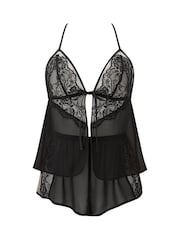 Ann Summers Black Enchanting Chiffon & Mesh Cami Set - Image 5 of 5