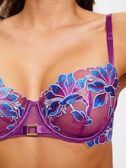 Ann Summers Purple Nocturnal Bloom Glow In The Dark Non Pad Balcony Bra - Image 5 of 6