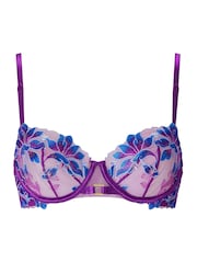 Ann Summers Purple Nocturnal Bloom Glow In The Dark Non Pad Balcony Bra - Image 6 of 6