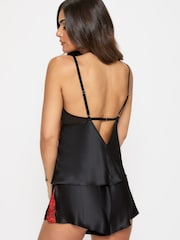 Ann Summers Black Nightfall Floral Lace & Mesh Cami Set - Image 2 of 5