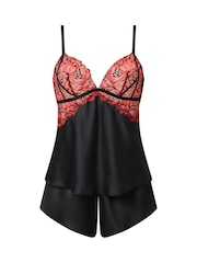 Ann Summers Black Nightfall Floral Lace & Mesh Cami Set - Image 5 of 5