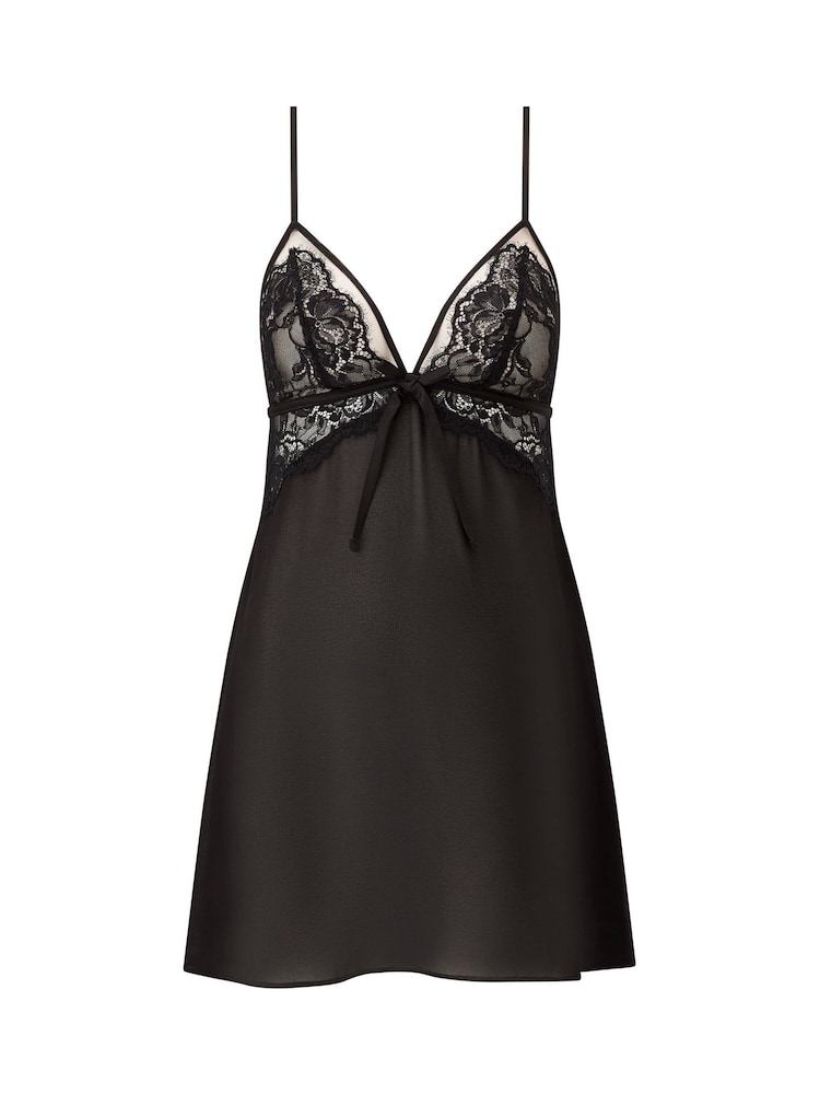 Ann Summers Black Enchanting Chiffon & Mesh Chemise Nightie - Image 5 of 5