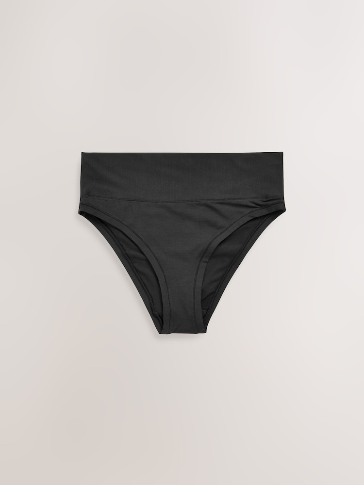 Black High Waist High Leg Ultimate Comfort Knickers 2 Pack - Image 7 of 7