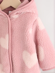 Diseño estampado en tonos de rosa - Borg Baby Jacket (0mths-2yrs) - Imagen 3 de 7