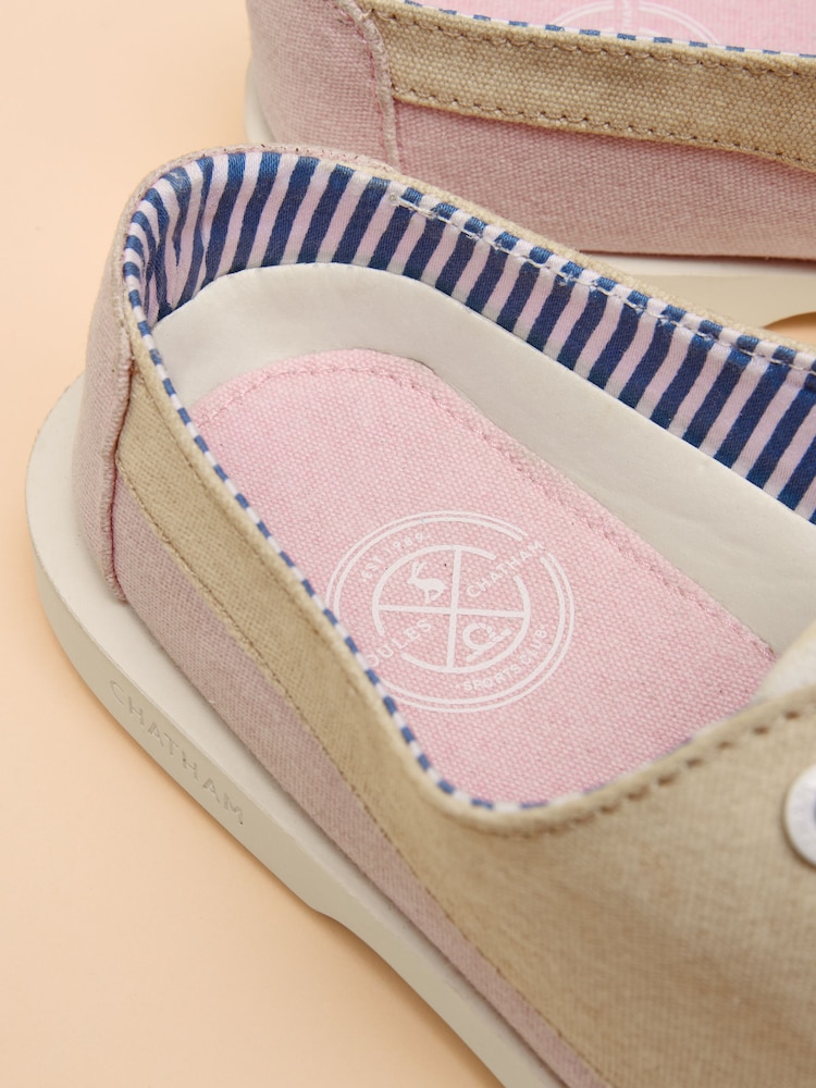Joules Joules X Chatham Pink Oat Mariner Deck Shoes - Image 7 of 7