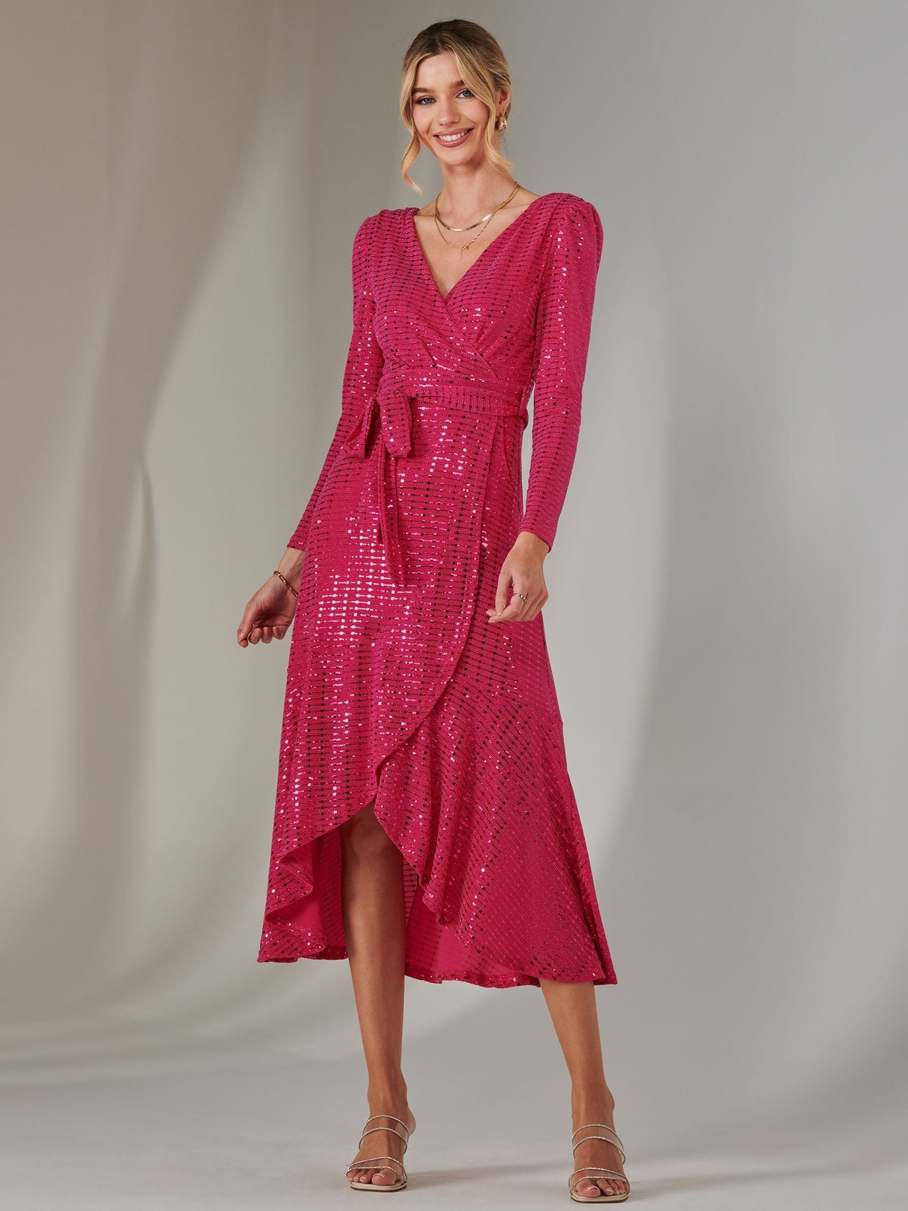 オールインワン・サロペット Giorgio Armani Pink Silk Midi Dress Giorgio Armani Draped Silk Midi Dress | Pink | FARFETCH