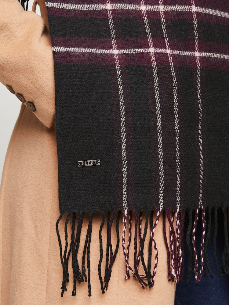 Lipsy Black Super Soft Midweight Printed Scarf - Image 2 of 4 Lipsy Black Super Soft Midweight Printed Scarf - Image 2 of 4
