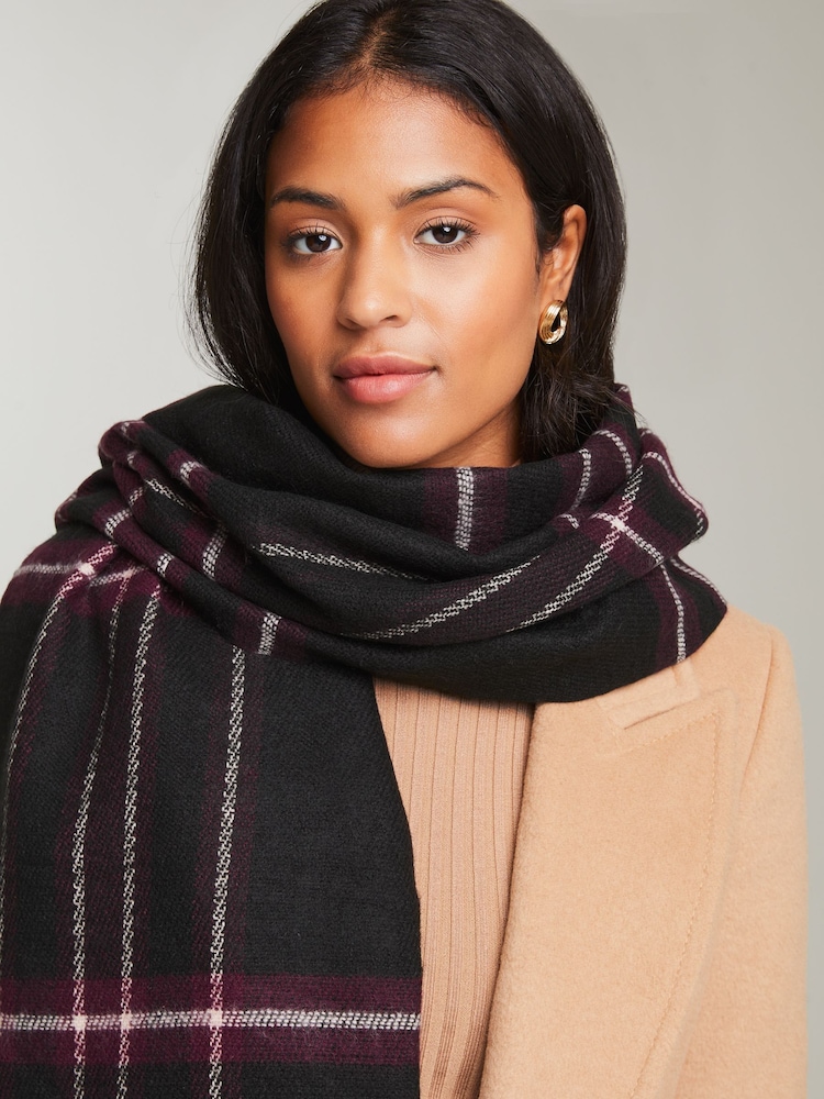 Lipsy Black Super Soft Midweight Printed Scarf - Image 4 of 4 Lipsy Black Super Soft Midweight Printed Scarf - Image 4 of 4
