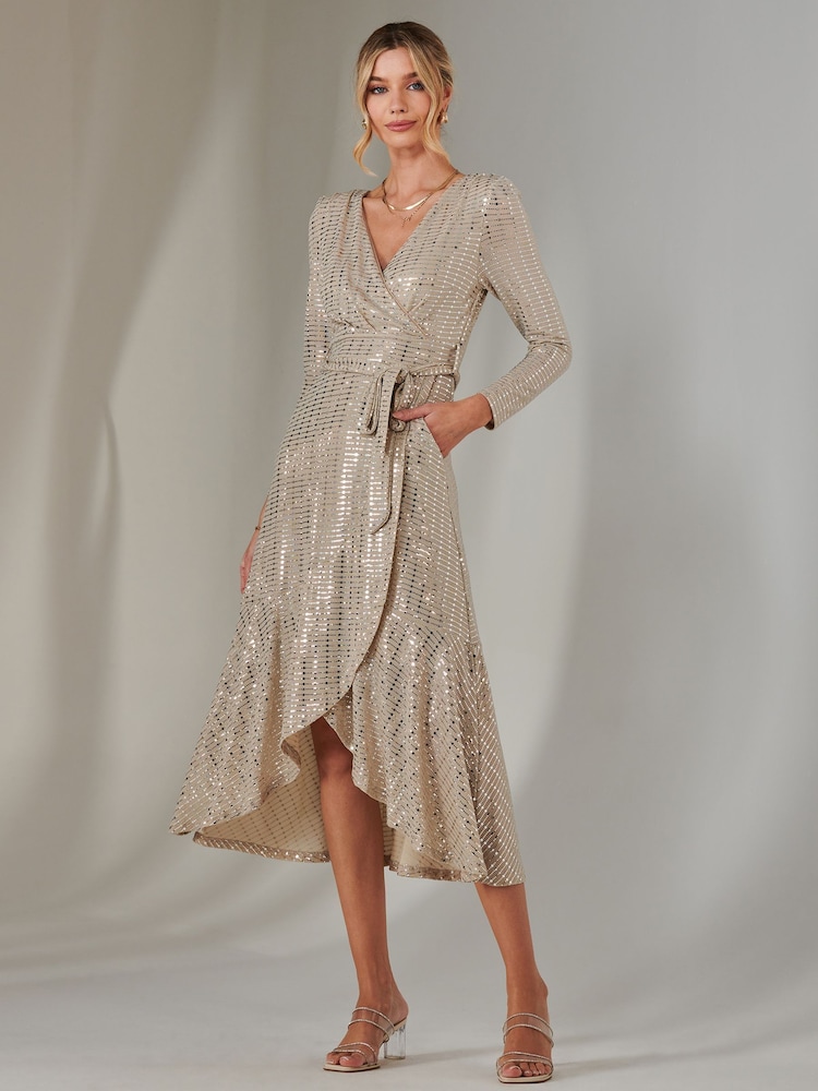 Natur - Jolie Moi – langärmliges Maxikleid mit Metallic-Punkten - Bild 6 von 6 Natur - Jolie Moi – langärmliges Maxikleid mit Metallic-Punkten - Bild 6 von 6