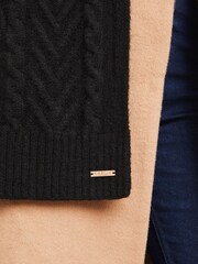 Lipsy Black Cosy Cable Scarf With Wool - Image 4 of 4