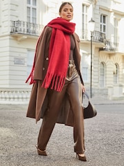 Lipsy Red Oversized Super Soft Brushed Scarf - Image 1 of 4