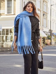 Lipsy Blue Oversized Super Soft Brushed Scarf - Image 1 of 4