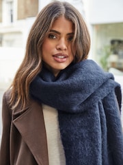Lipsy Navy Oversized Super Soft Brushed Scarf - Image 2 of 4