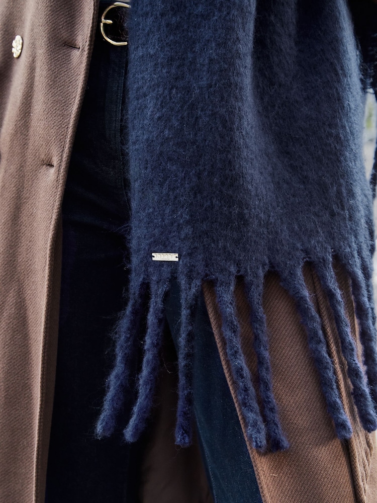 Lipsy Navy Oversized Super Soft Brushed Scarf - Image 4 of 4