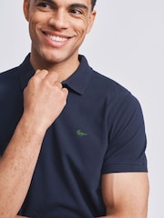 Aubin Blue Navy Marcel Pique 100% Cotton Polo Shirt - Изображение 3 из 3