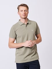 Aubin Green Marcel Pique 100% Cotton Polo Shirt - Изображение 1 из 4