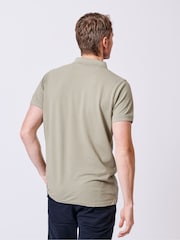 Aubin Green Marcel Pique 100% Cotton Polo Shirt - Изображение 2 из 4