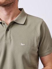 Aubin Green Marcel Pique 100% Cotton Polo Shirt - Изображение 4 из 4