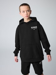 smALLSAINTS Black/Textured Oversized Underground Pullover Hoodie - Image 2 of 11