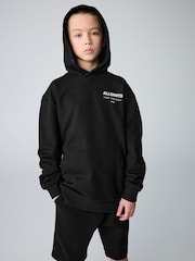 smALLSAINTS Black/Textured Oversized Underground Pullover Hoodie - Image 3 of 11
